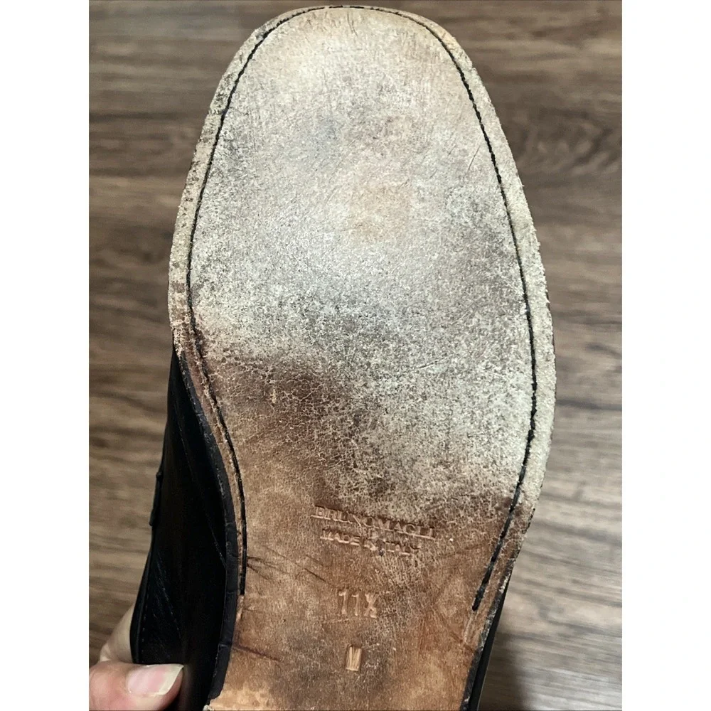 Bruno Magli Kirby 11.5 M Men's Horsebit Loafers Black Leather Italy